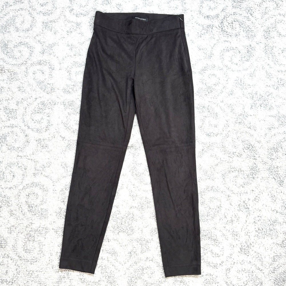 Banana Republic Chocolate Brown Velour Legging‎ Pants Women's Size 4 Side Zip